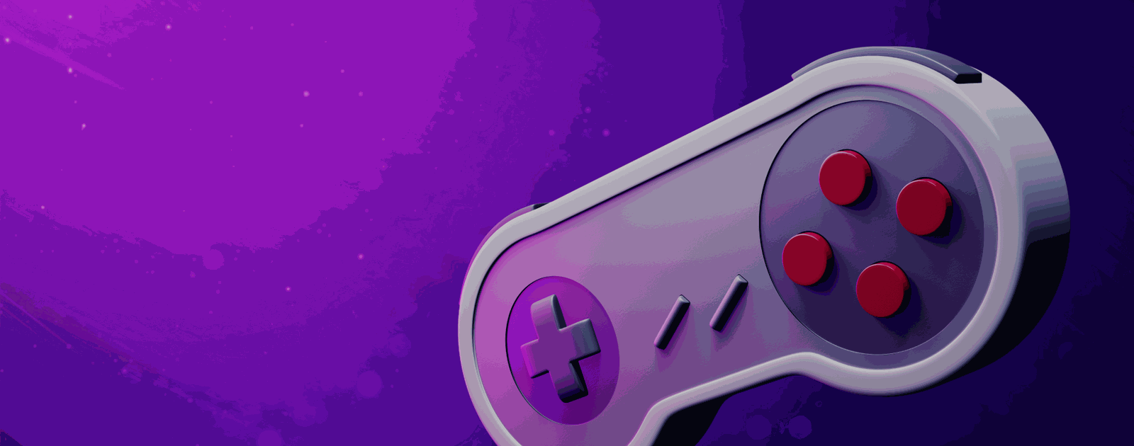 Game controller on a purple background
